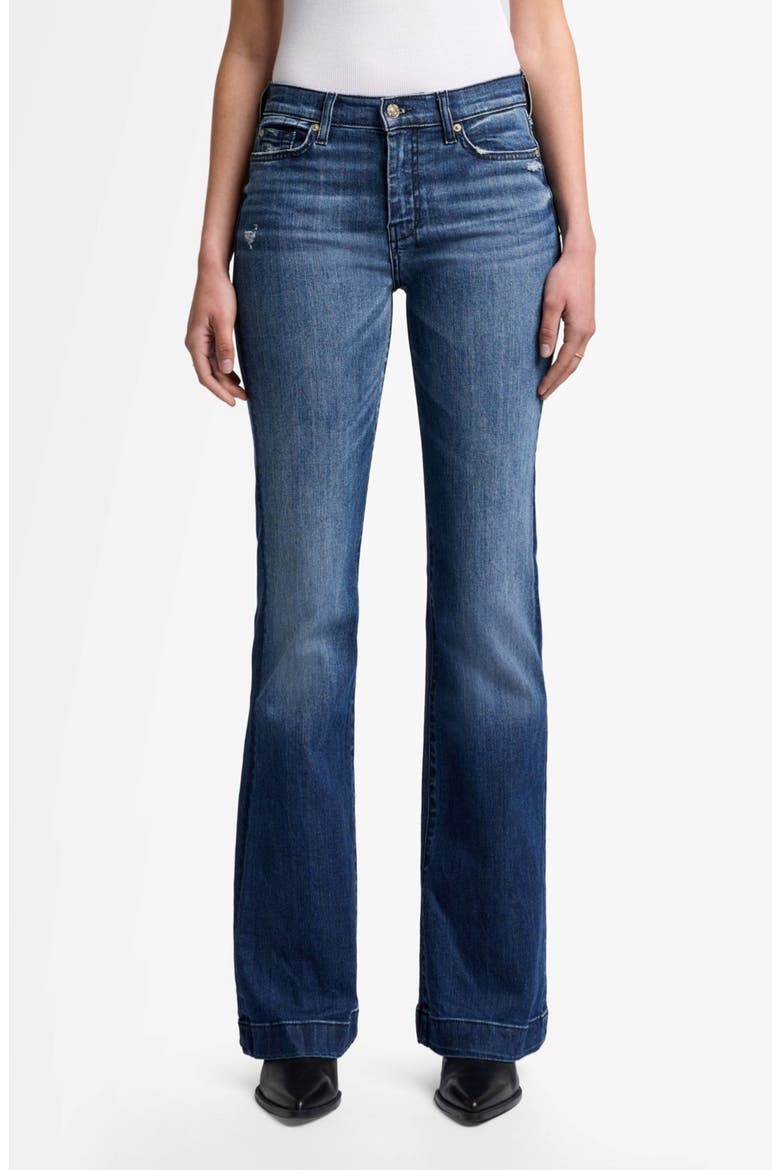 Dojo Mid Rise Flare Jeans, Main, color, LAKE BLU