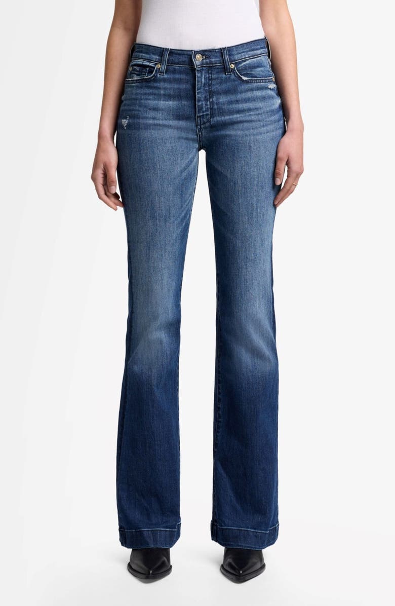 7 For All Mankind Dojo Mid Rise Flare Jeans, Main, color, Lake Blu