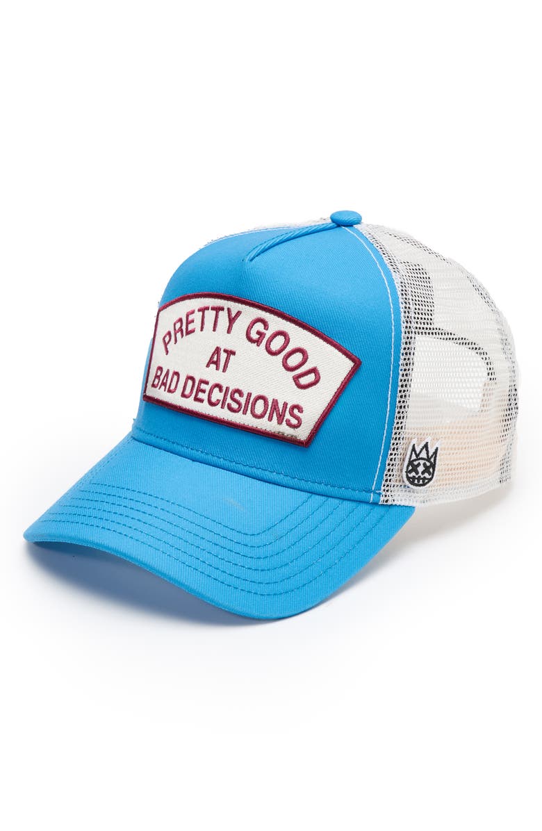 Cult of Individuality Pretty Good Mesh Back Trucker Hat, Alternate, color, Rhubarb