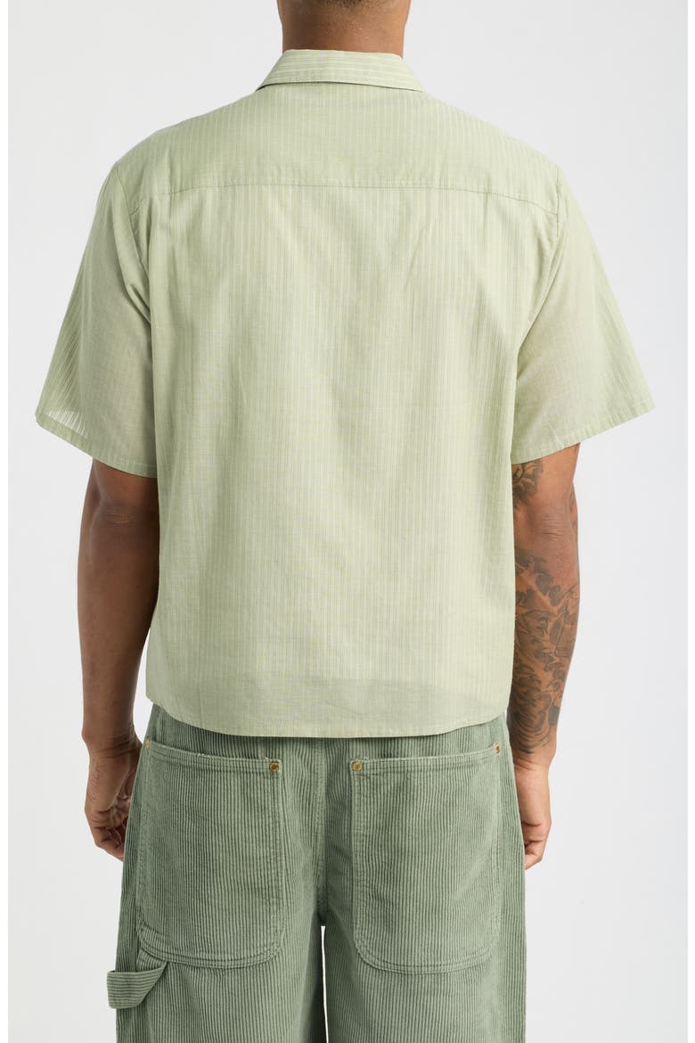 Summer Cotton Button-Up Shirt, Alternate, color, SAGE STRIPE