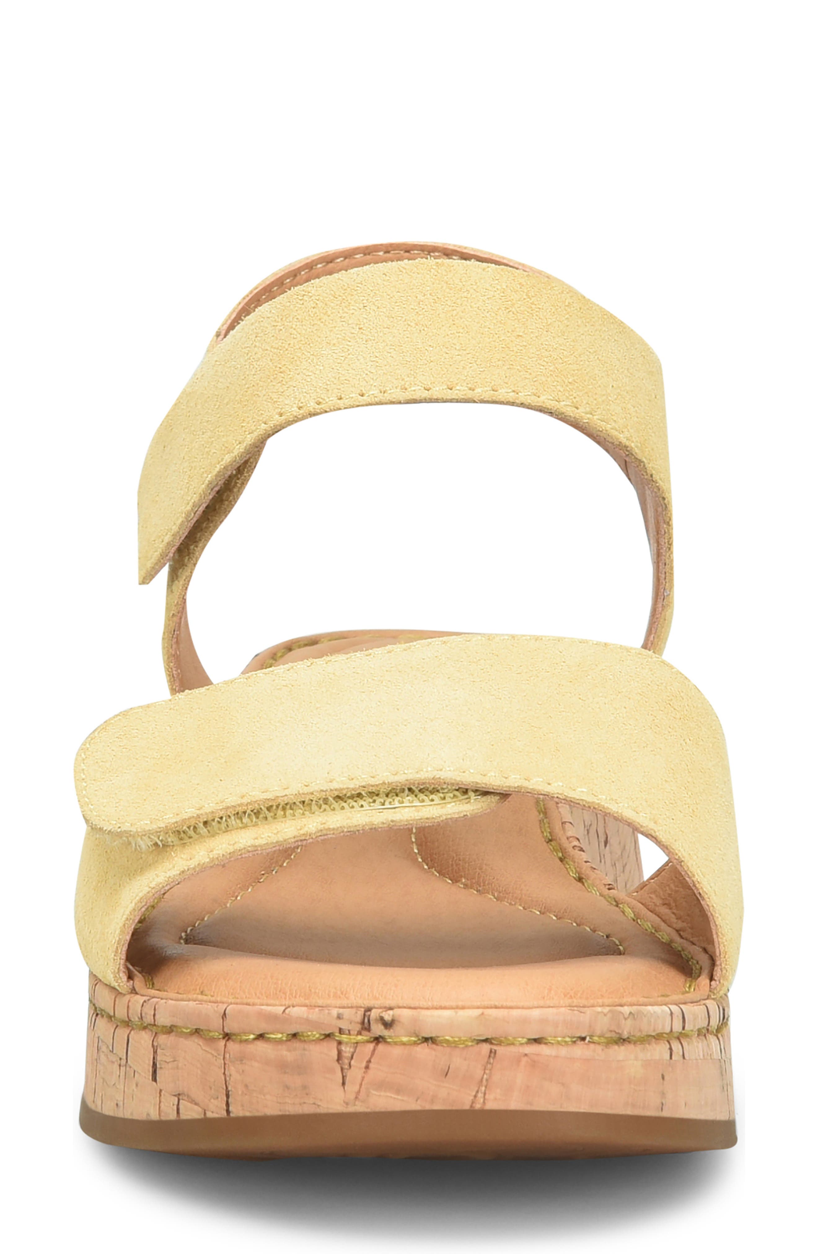 Cabanas Wedge Sandal, Alternate, color, YELLOW SUEDE