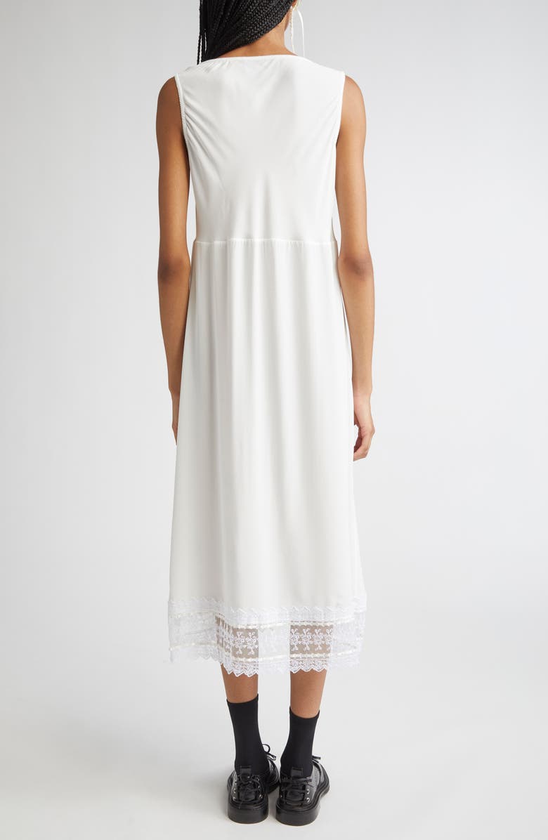 Simone Rocha Scoop Neck Lace Trim Midi Dress, Alternate, color, Ivory