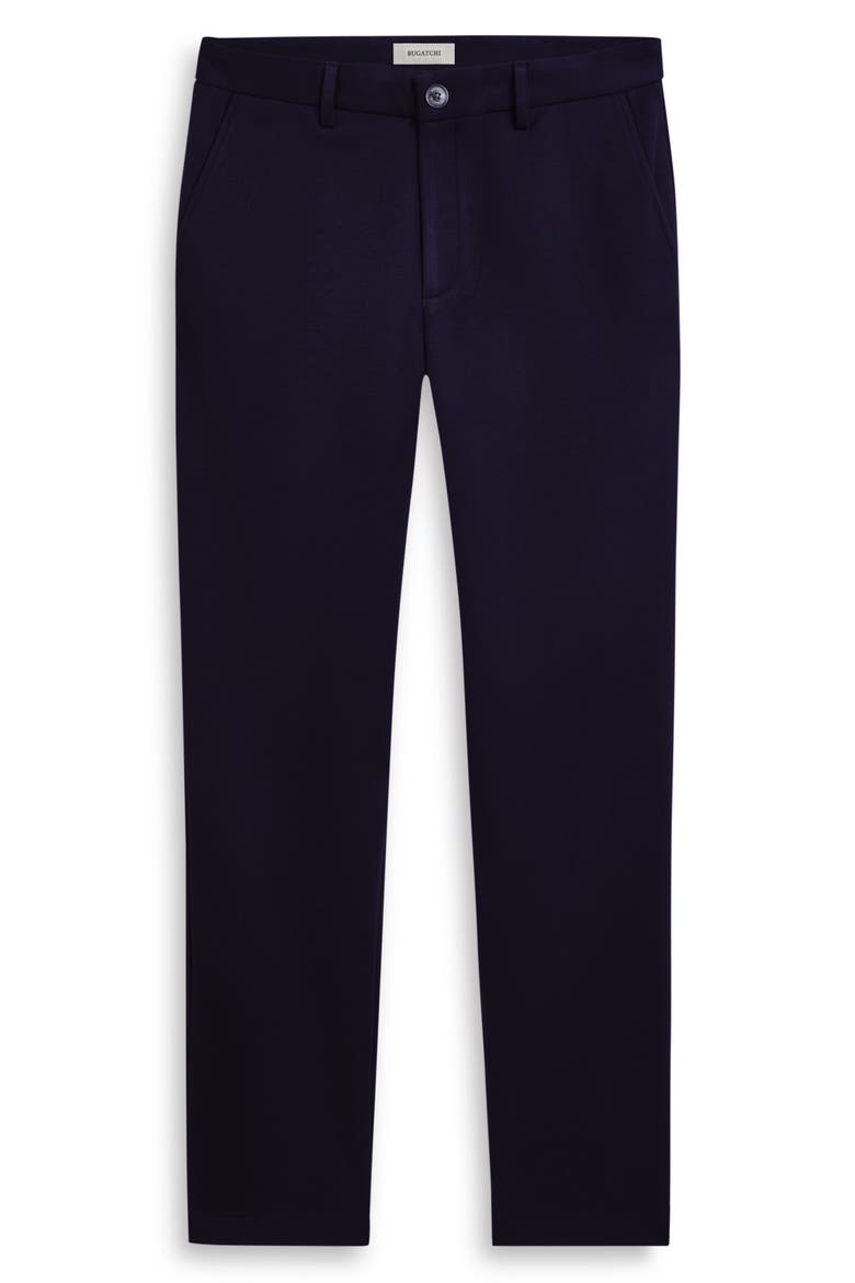 Slim Tailored Fit Flat Front Soft Touch Knit Dress Pants, Alternate, color, NAVY