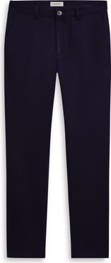 Bugatchi Slim Tailored Fit Flat Front Soft Touch Knit Dress Pants