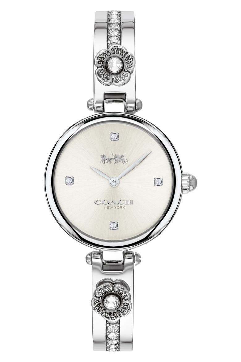 Park Tea Rose Bangle Watch, 26mm, Main, color, SILVER