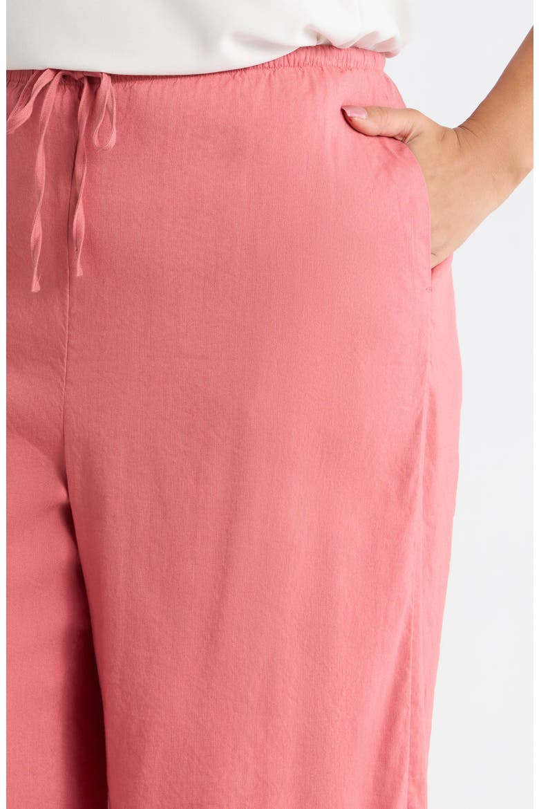 Wide Leg Linen Blend Pants, Alternate, color, PINK CLAY