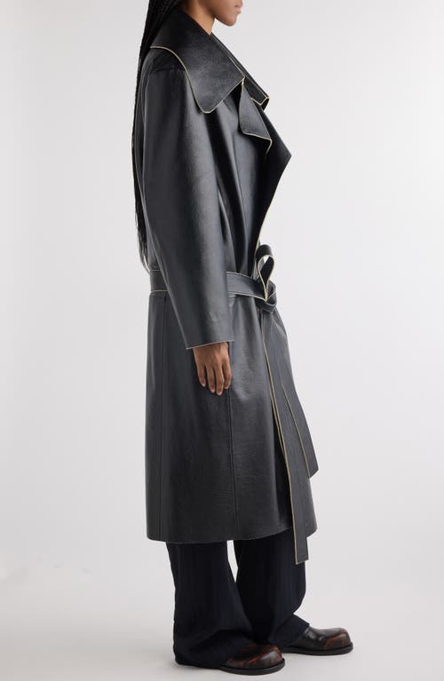 Acne Studios Lekata Leather Belted Coat In Black
