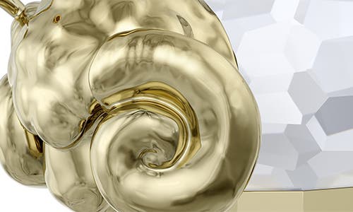Swarovski Zodiac Aries Crystal Figurine In Gold Tone-aries