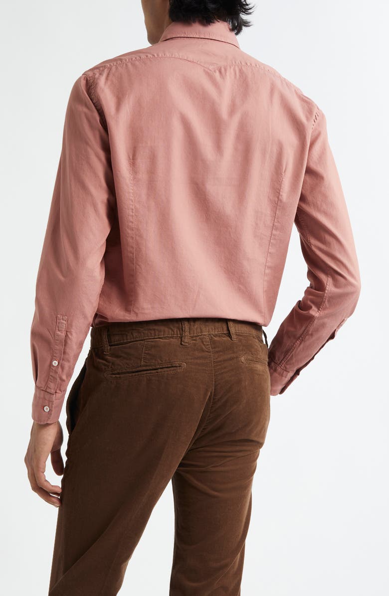 Massimo Alba Classic Cotton Button-Up Shirt, Alternate, color, Coral