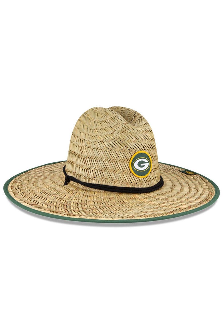 Men's New Era Natural Green Bay Packers NFL Training Camp Official Straw Lifeguard Hat, Alternate, color, Natural
