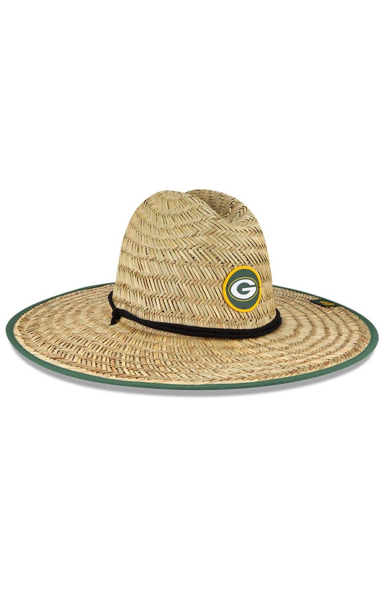 New Era Men's New Era Natural Green Bay Packers NFL Training Camp Official Straw Lifeguard Hat, Alternate, color,