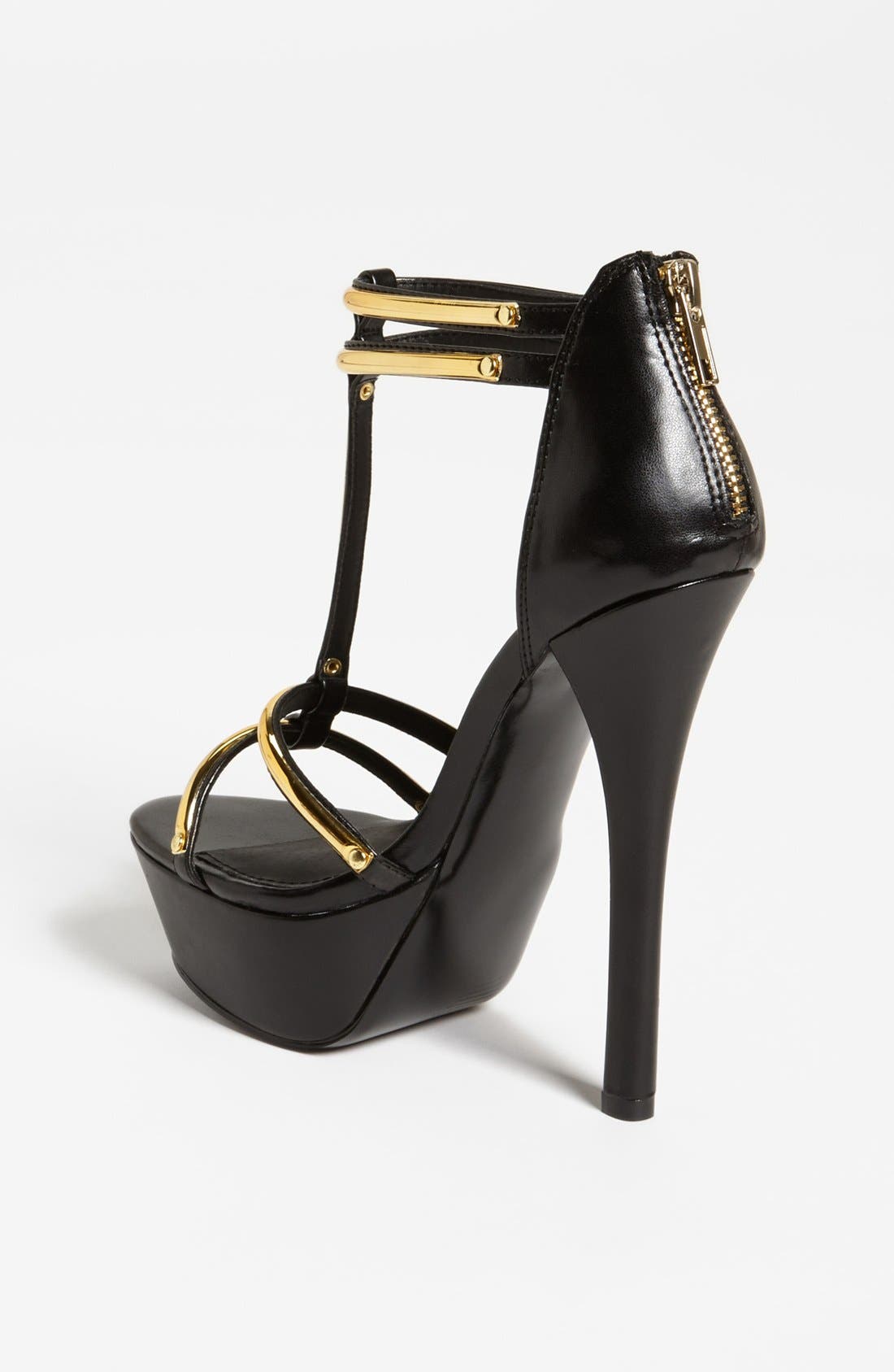 'Bridgite' Sandal, Alternate, color, BLACK/ GOLD