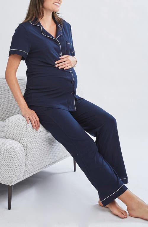 ANGEL MATERNITY ANGEL MATERNITY MATERNITY AND NURSING BUTTON FRONT PAJAMA SET 
