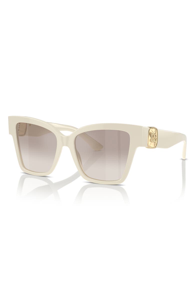 Dolce&Gabbana 54mm Gradient Square Sunglasses, Alternate, color, Cream