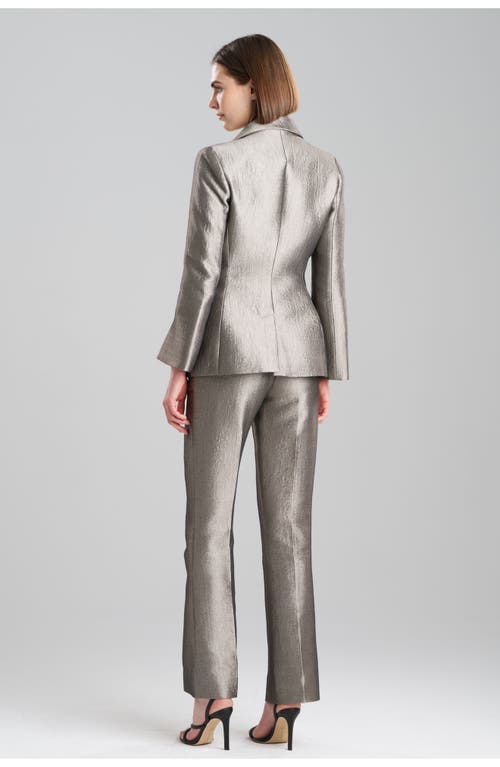 Natori Peak-lapel Metallic Jacquard Blazer In Dark Copper