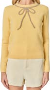 English Factory Rhinestone Bow Sweater
