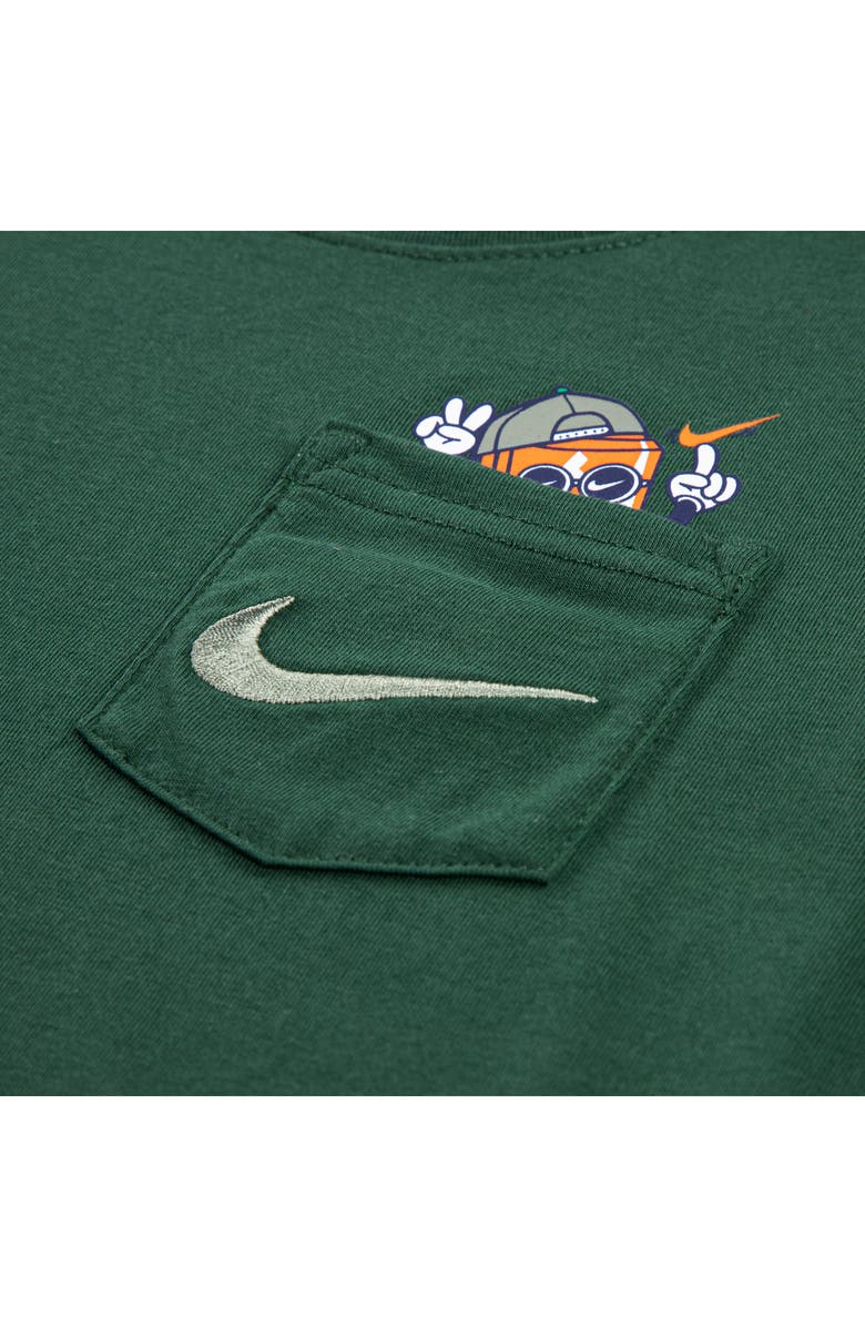 Nike Kids' Boxy Embroidered Pocket Graphic T-Shirt, Alternate, color, Fir