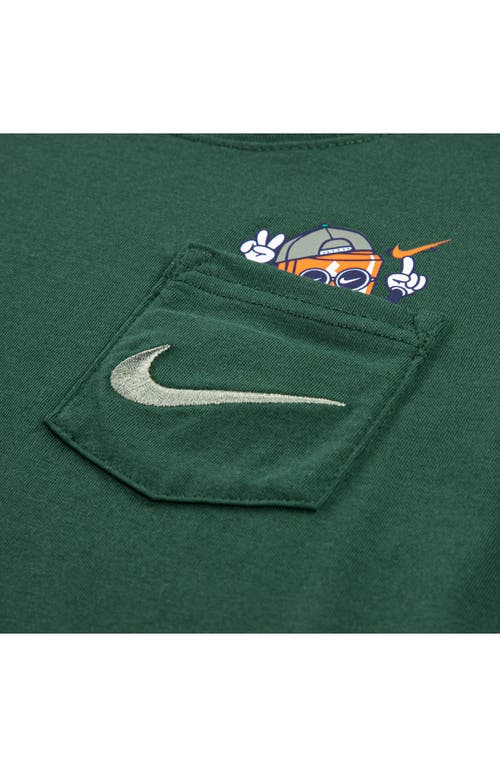 Nike Kids' Boxy Embroidered Pocket Graphic T-shirt In Green