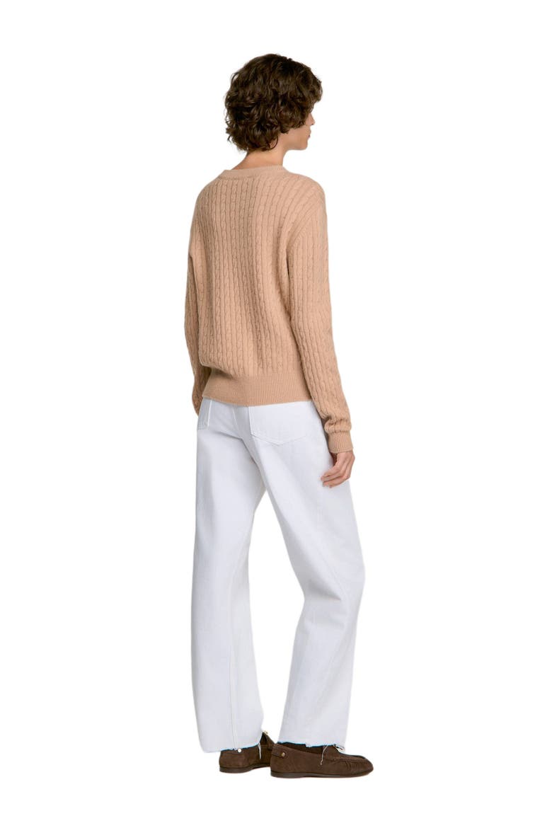 2-in-1 cable knit sweater, Alternate, color, Beige