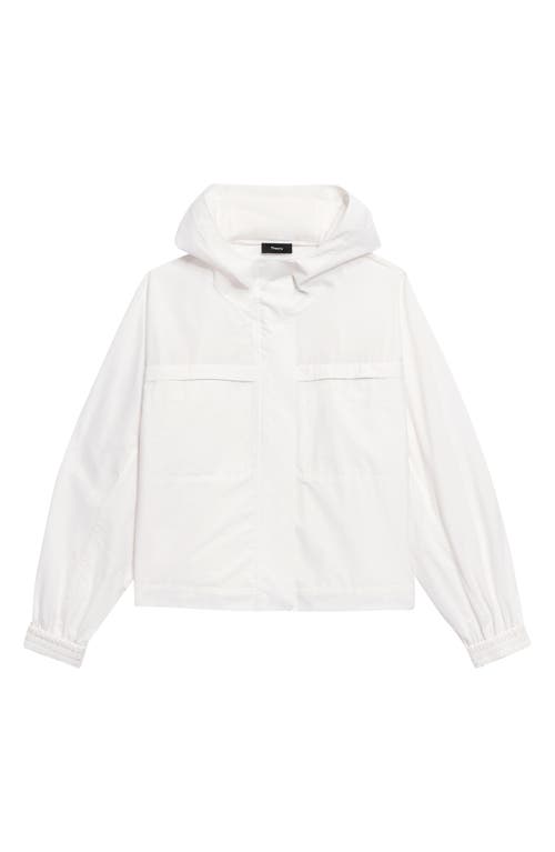 Theory Gathered Hooded Jacket In White