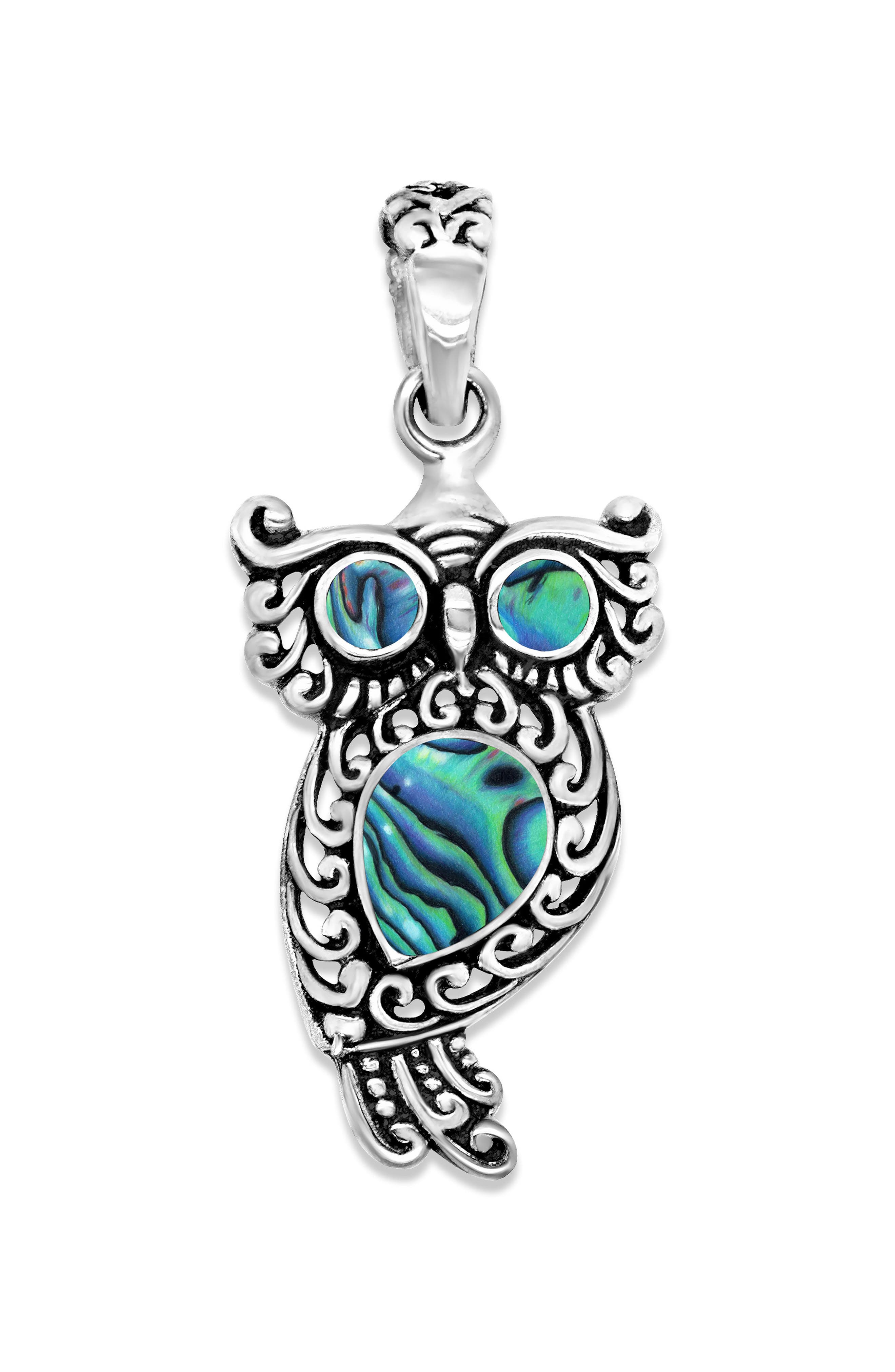 SAMUEL B. Sterling Silver Owl Pendant