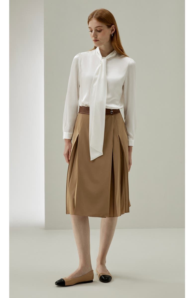 Lilysilk Women's Bow-tie Neck Silk Blouse, Alternate, color, Natural White