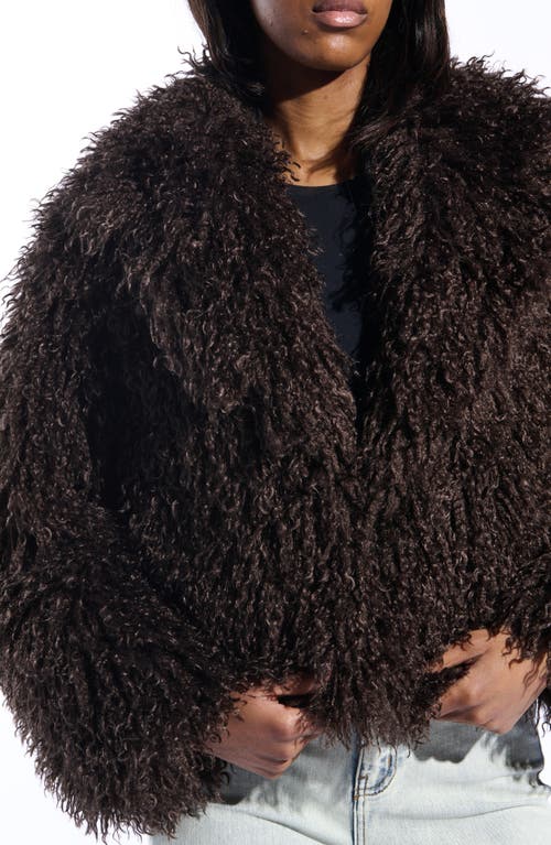 Azalea Wang Ruperta Faux Fur Jacket In Brown