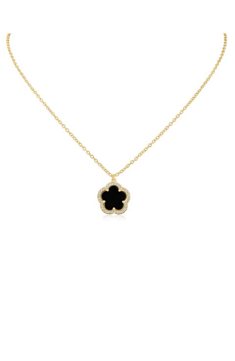 CZ Clover Pendant Necklace