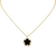 CZ by Kenneth Jay Lane CZ Clover Pendant Necklace