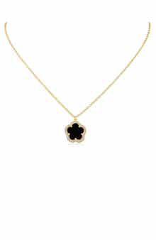 CZ by Kenneth Jay Lane CZ Clover Pendant Necklace