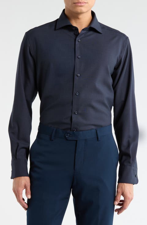 Modern Fit Dobby Button Front Shirt