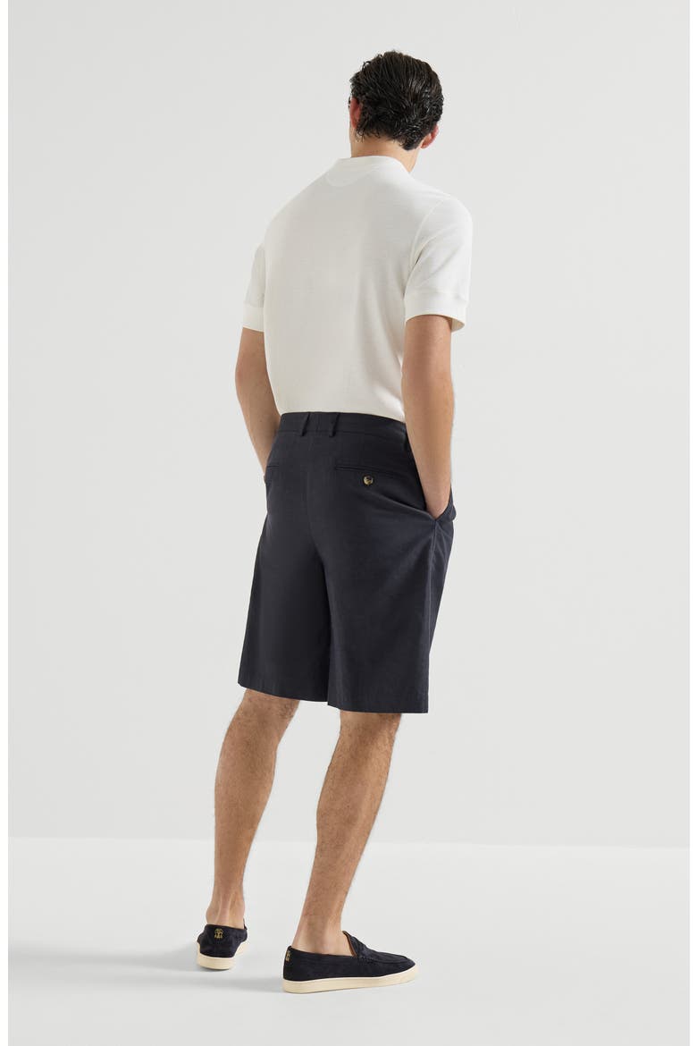 Bermuda shorts with pleats, Alternate, color, Navy Blue