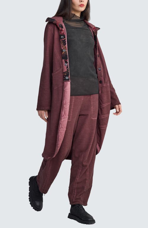 Luukaa Talia Sculptured Midi Jacket In Burgundy