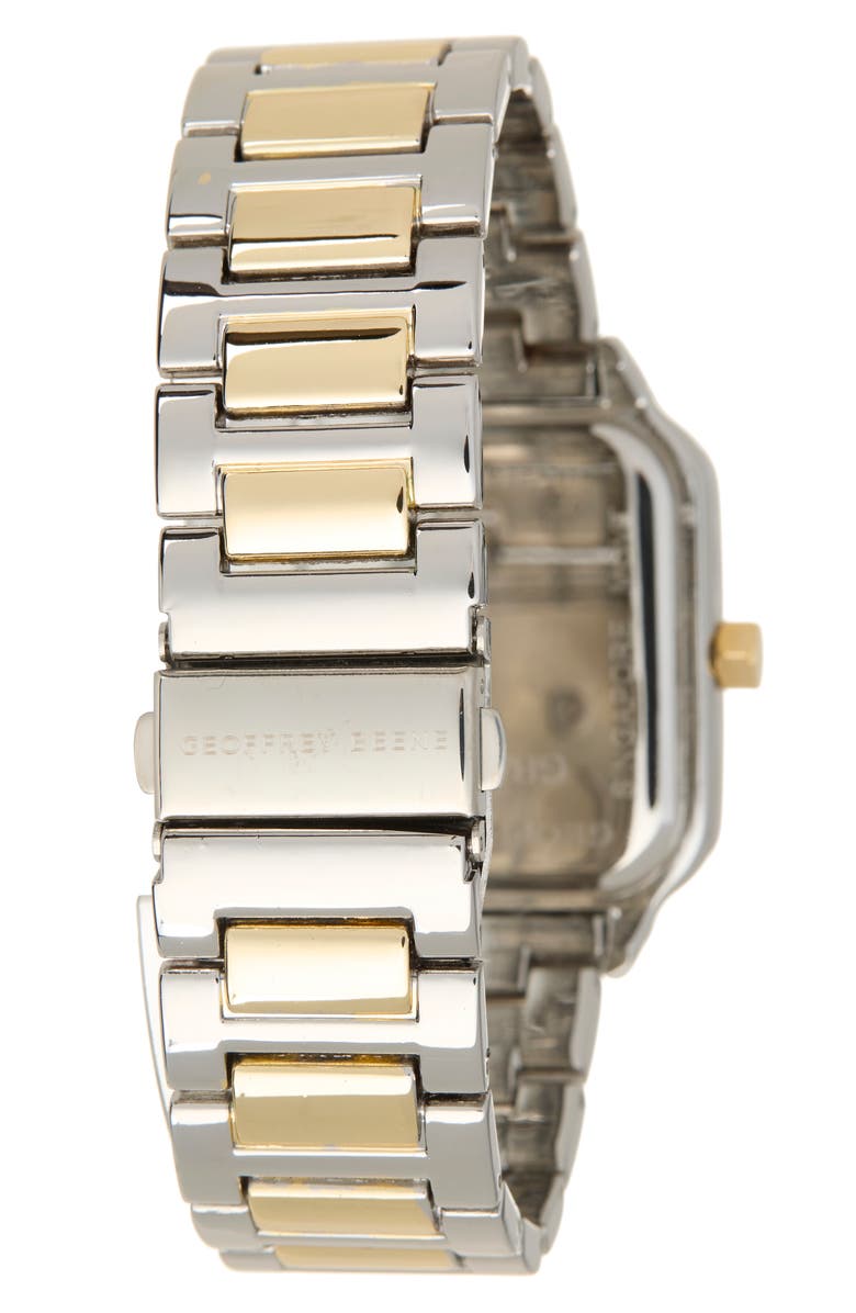 GEOFFREY BEENE Diamond Two-Tone Bracelet Watch, 41mm, Alternate, color, Two Tone/ Green