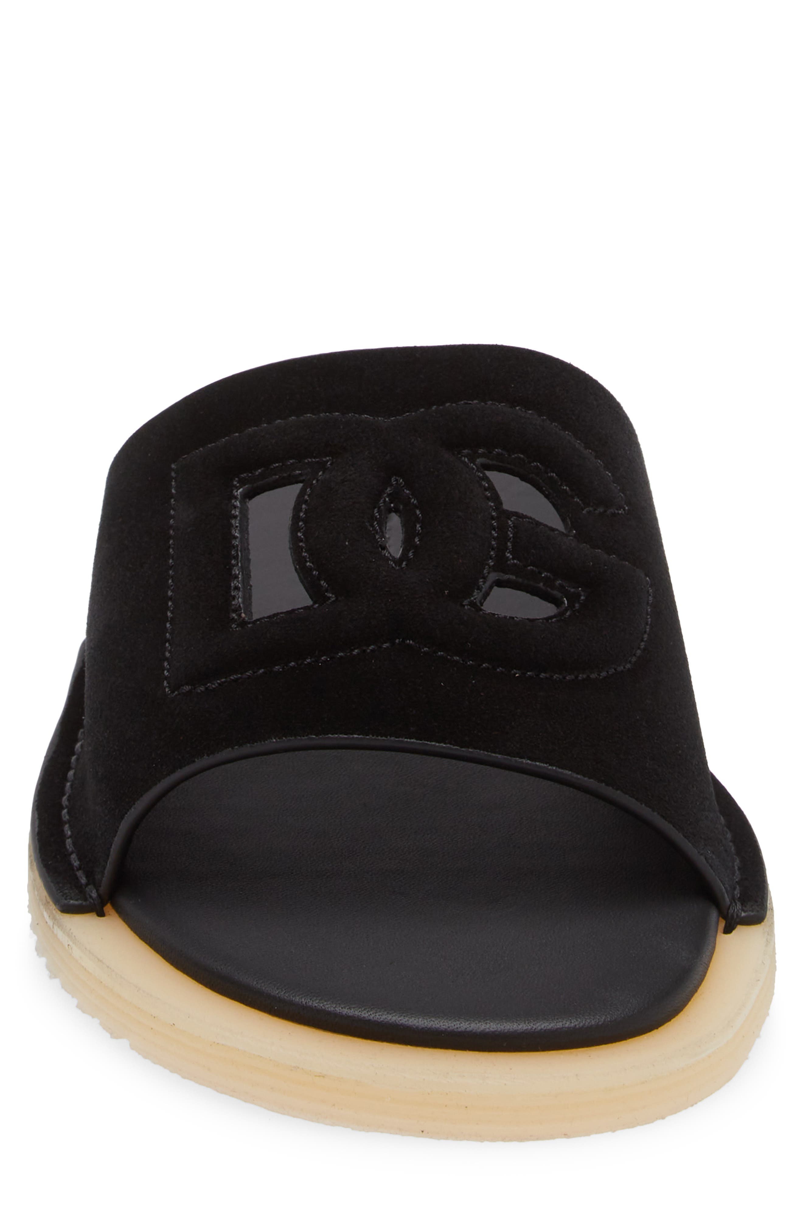 Dolce&Gabbana Crosta Slide Sandal, Alternate, color, Black