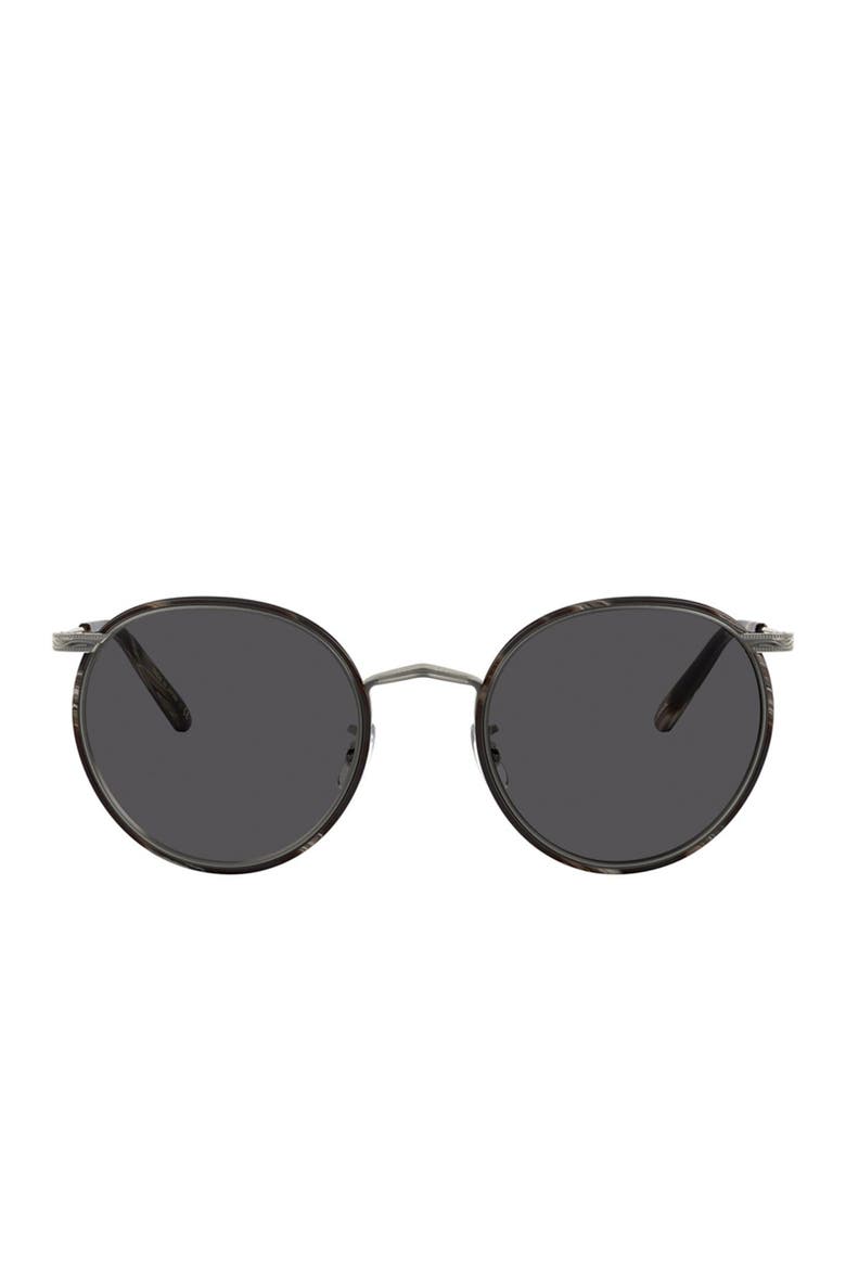 Casson 49mm Round Sunglasses, Alternate, color, SILVER