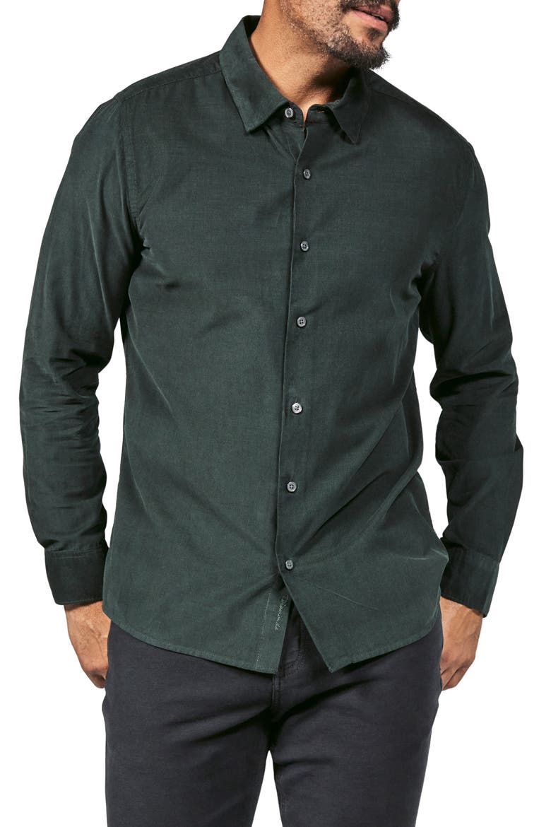 Herigate Cotton Corduroy Button-Up Shirt, Main, color, BASIL