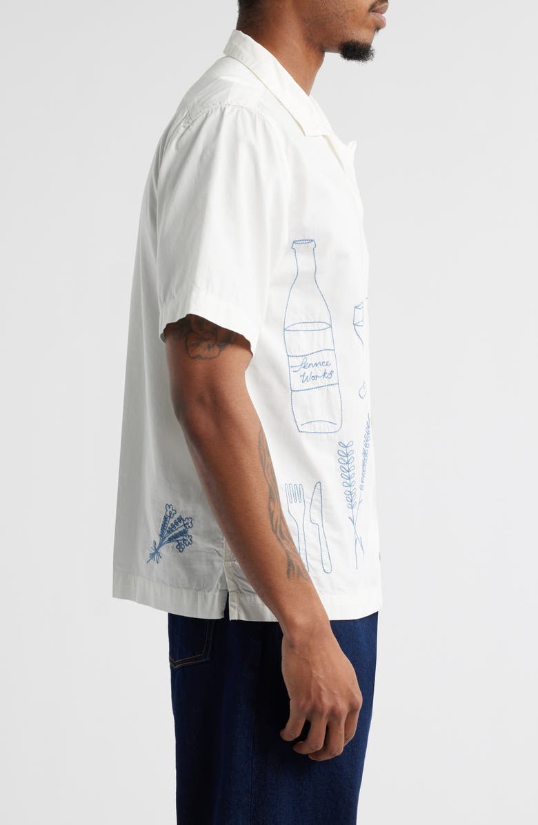 Service Works Picnic Graphic Camp Shirt, Alternate, color, Off White