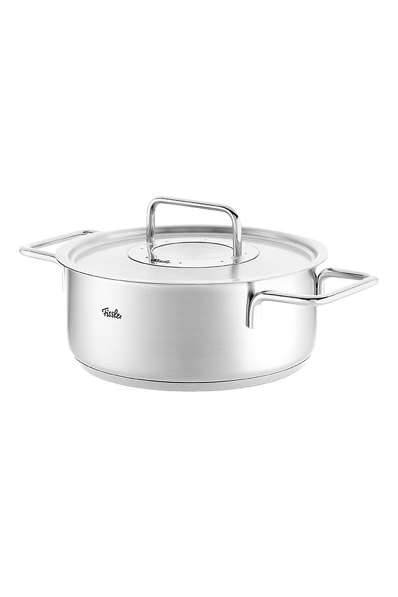 Pure Collection Stainless Steel Rondeau with Metal Lid, Alternate, color, Stainless Steel