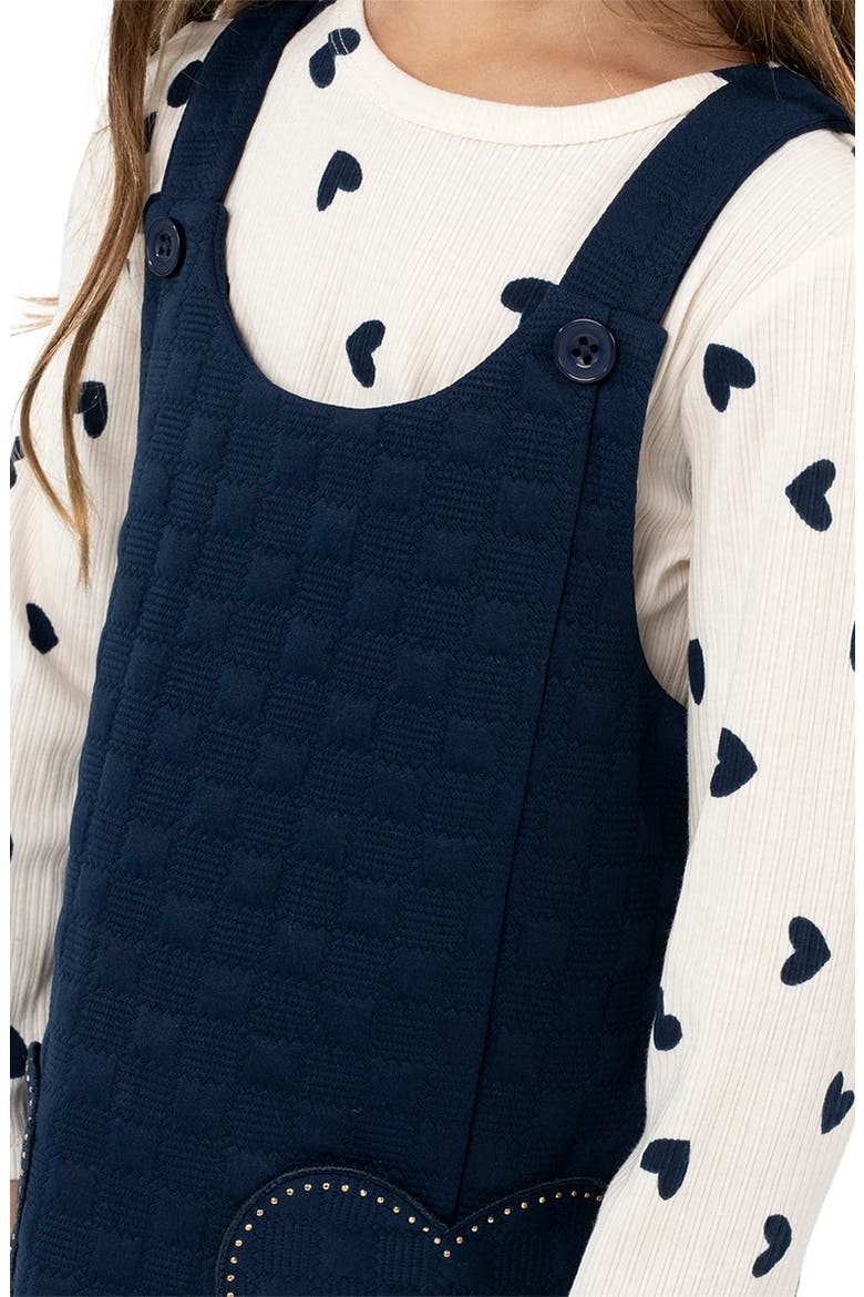 Double Knit Top & Dress Set, Alternate, color, NAVY