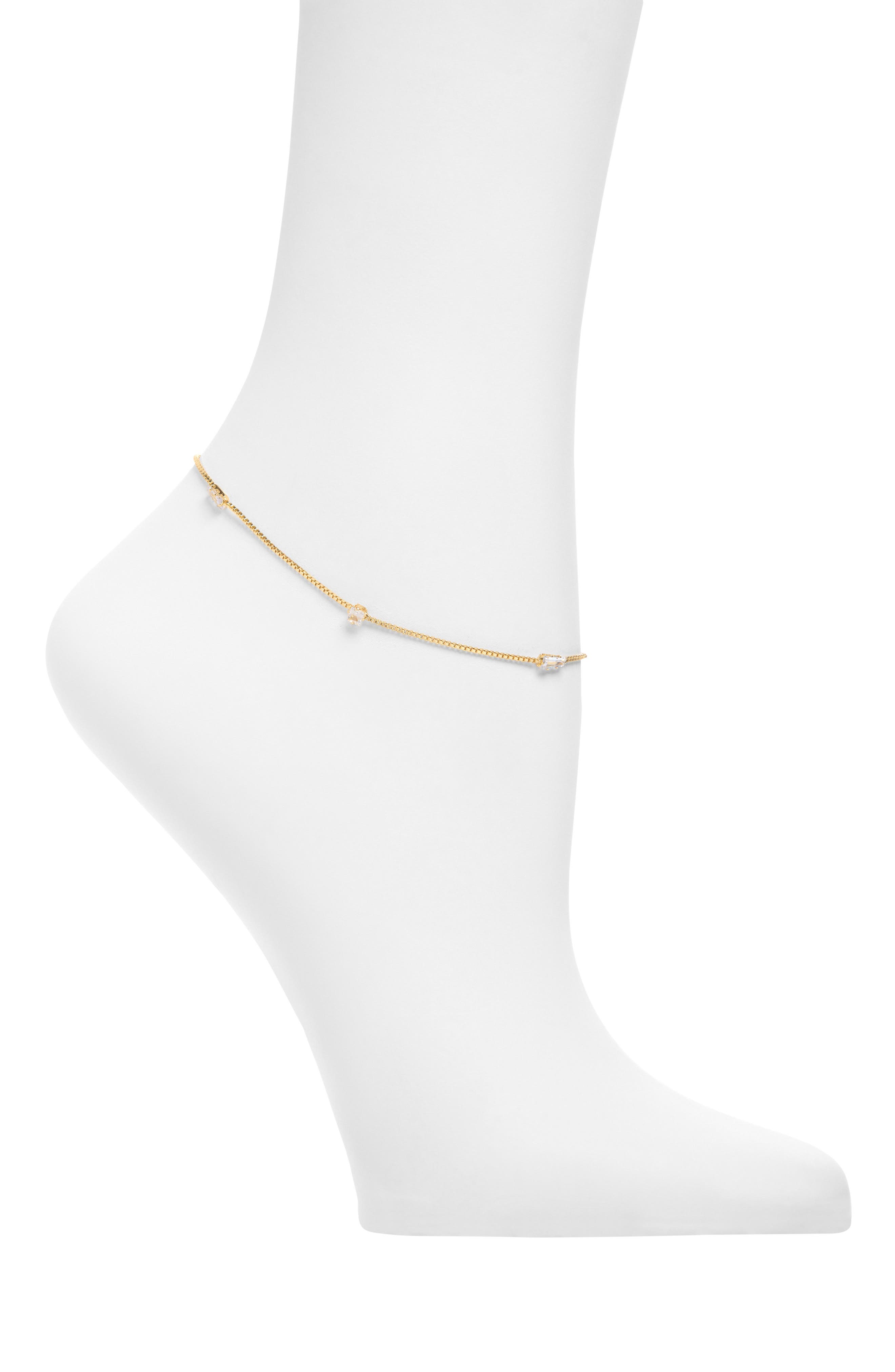 Cubic Zirconia Station Anklet