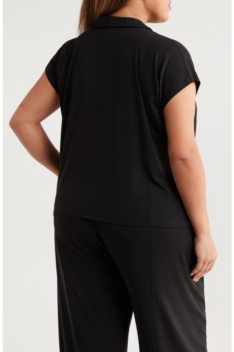 Boxy Johnny Collar Jersey Top, Alternate, color, BLACK