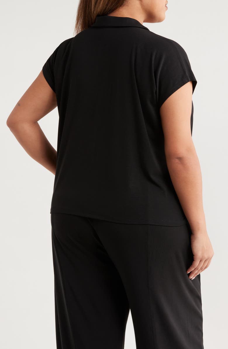 Boxy Johnny Collar Jersey Top