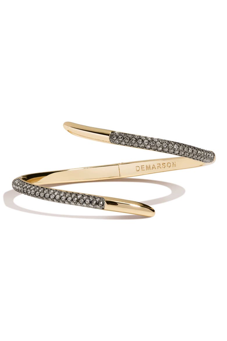 Vesey Pavé Bypass Cuff Bracelet, Alternate, color, GOLD/ GUNMETAL/ CRYSTAL