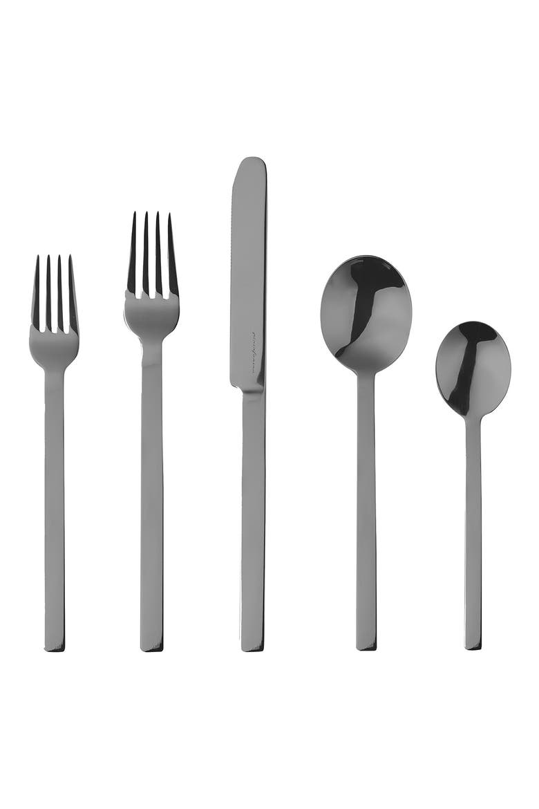 Stile 5-Piece Place Setting, Main, color, BLACK GOLD