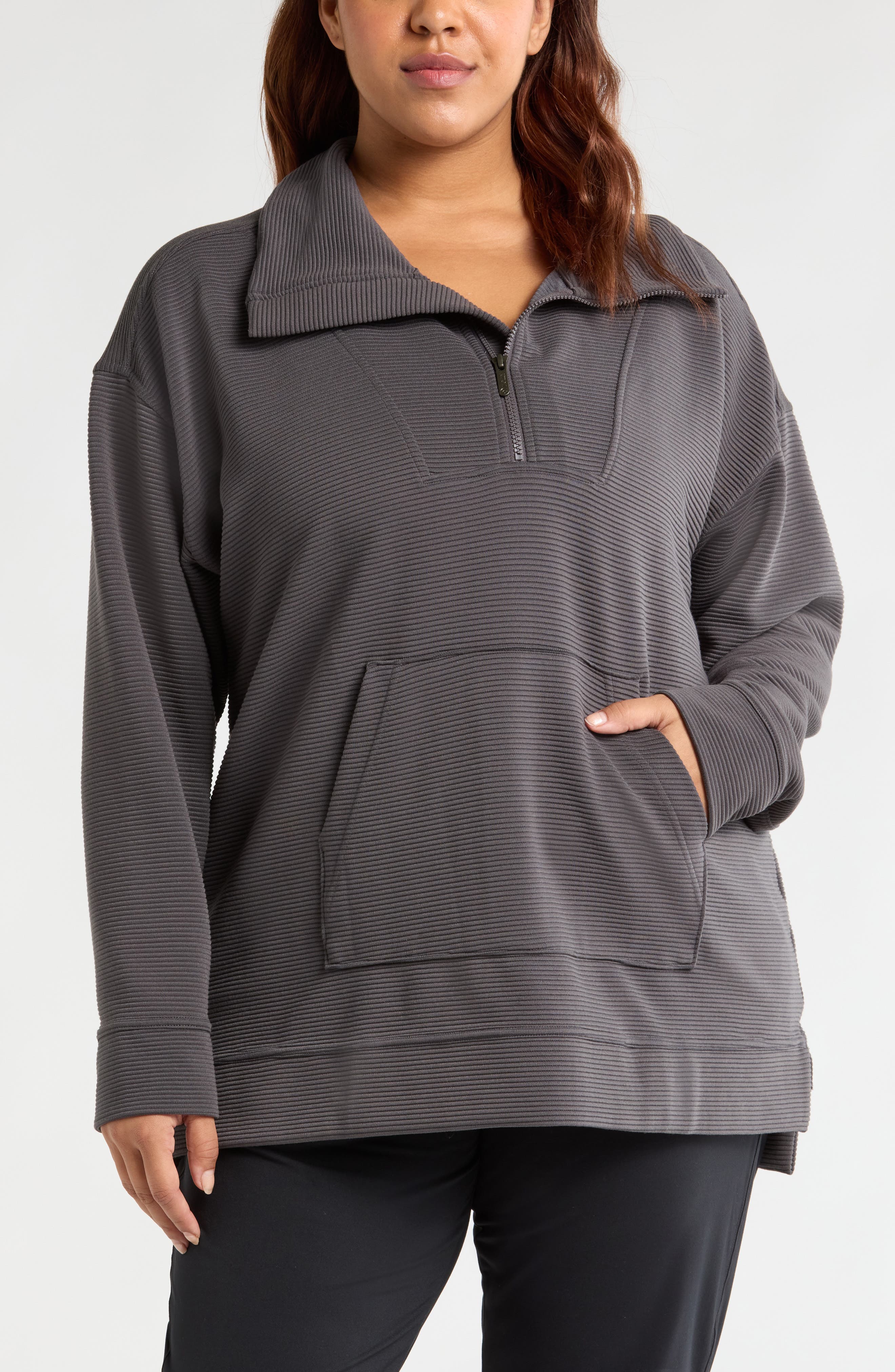 Zella Cozy Ottoman Rib Half Zip Pullover