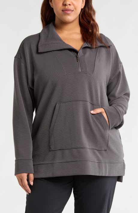 Zella Cozy Ottoman Rib Half Zip Pullover