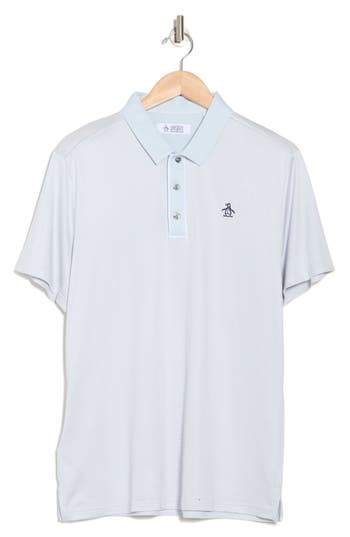 Original Penguin Stripe Polo In Gray Dawn