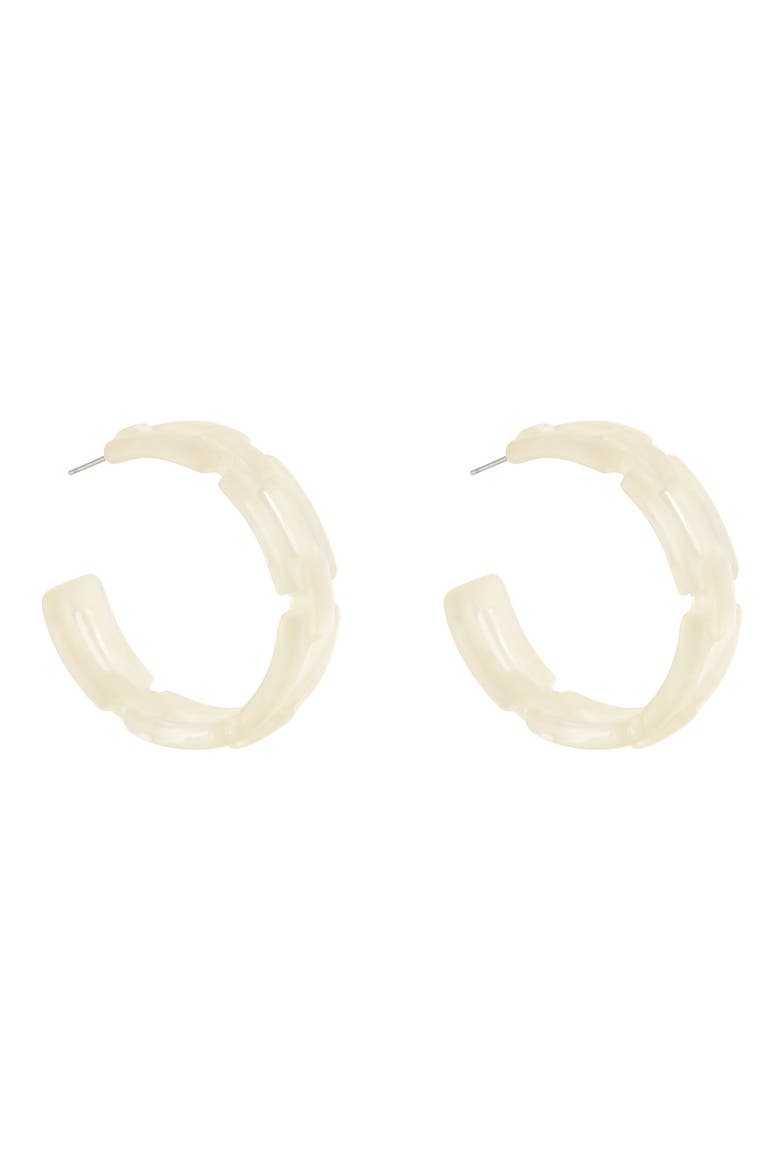 Silv Lucite Hoop Earrings, Main, color, IVORY