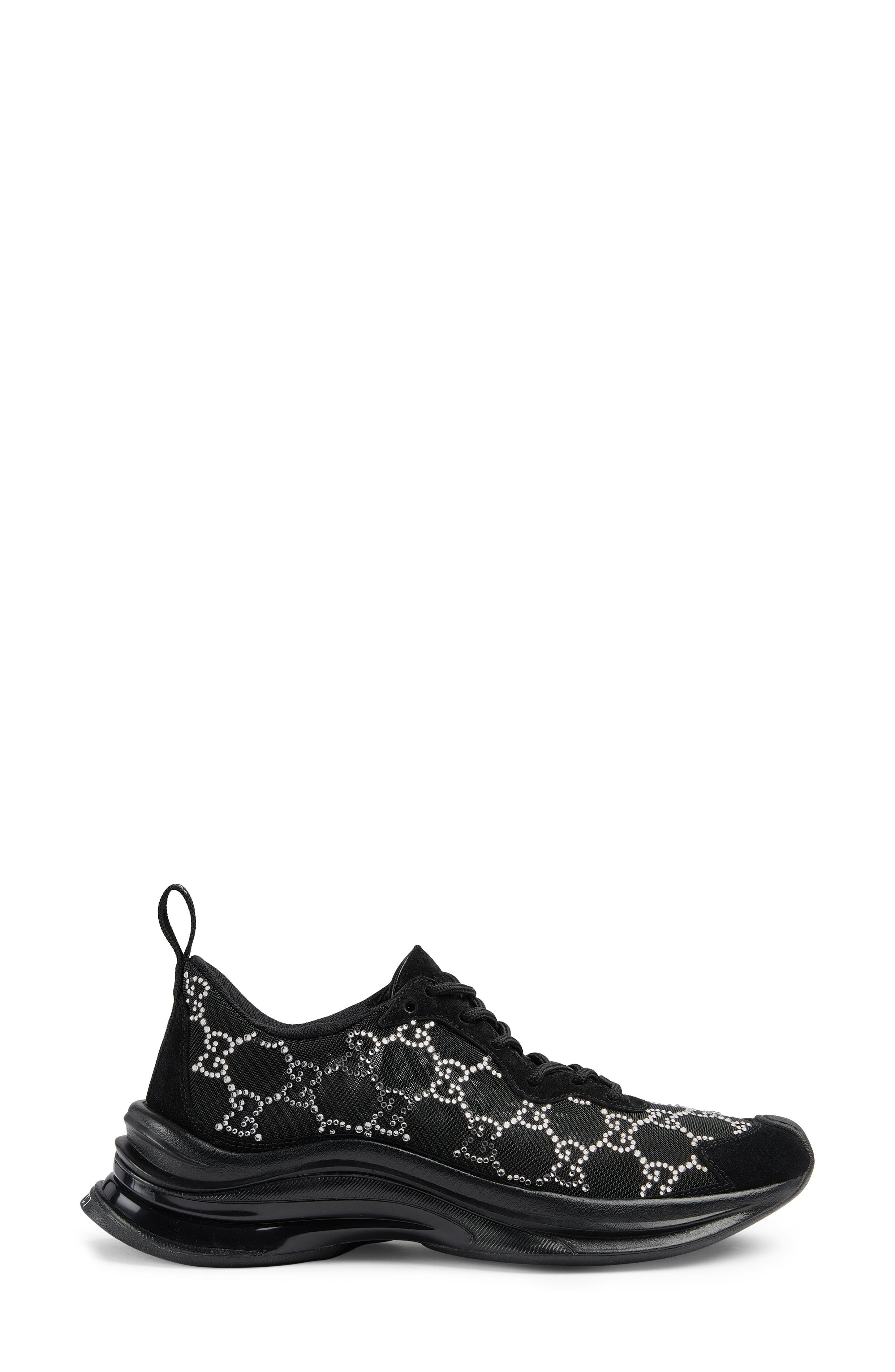 Gucci Run Crystal Mesh Sneaker, Alternate, color, 